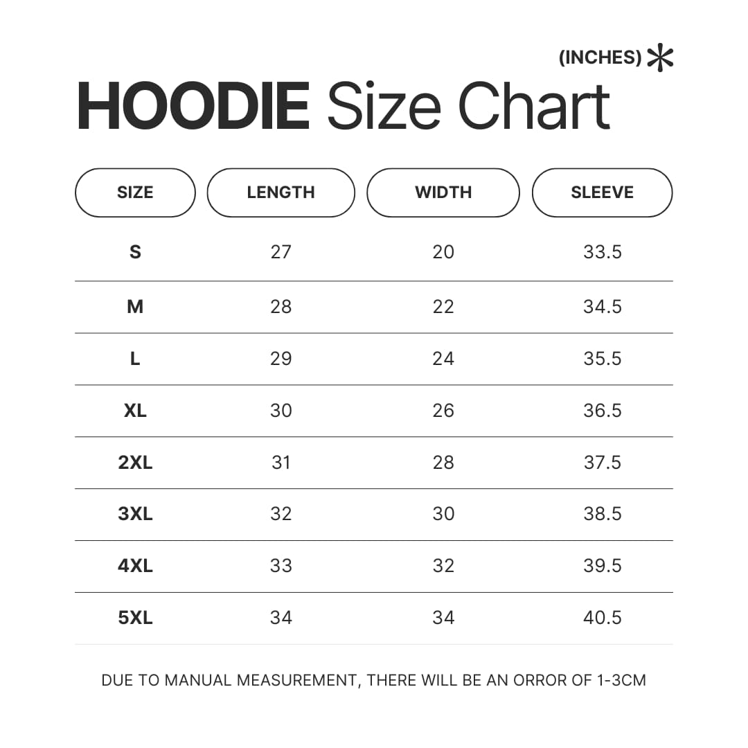 Hoodie Size Chart - Game Grumps Shop
