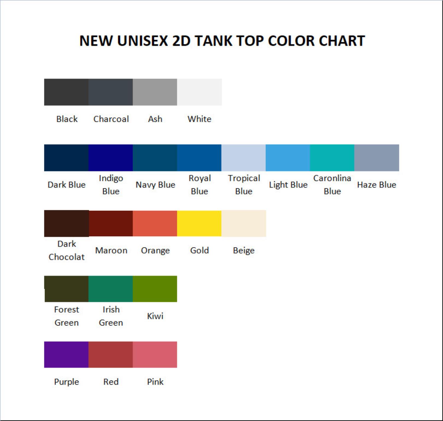 tank top color chart - Game Grumps Shop