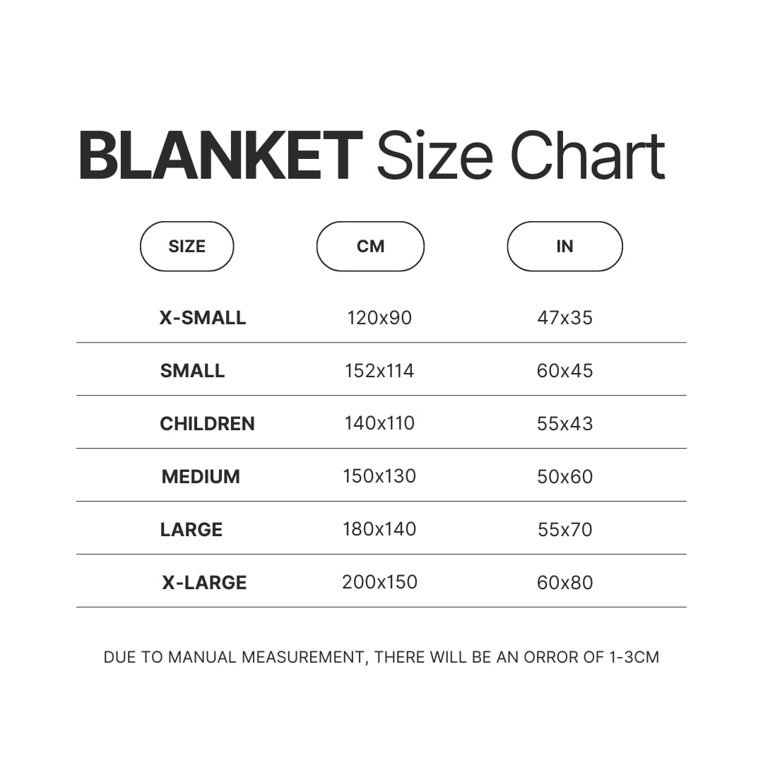 Blanket Size Chart - Game Grumps Shop