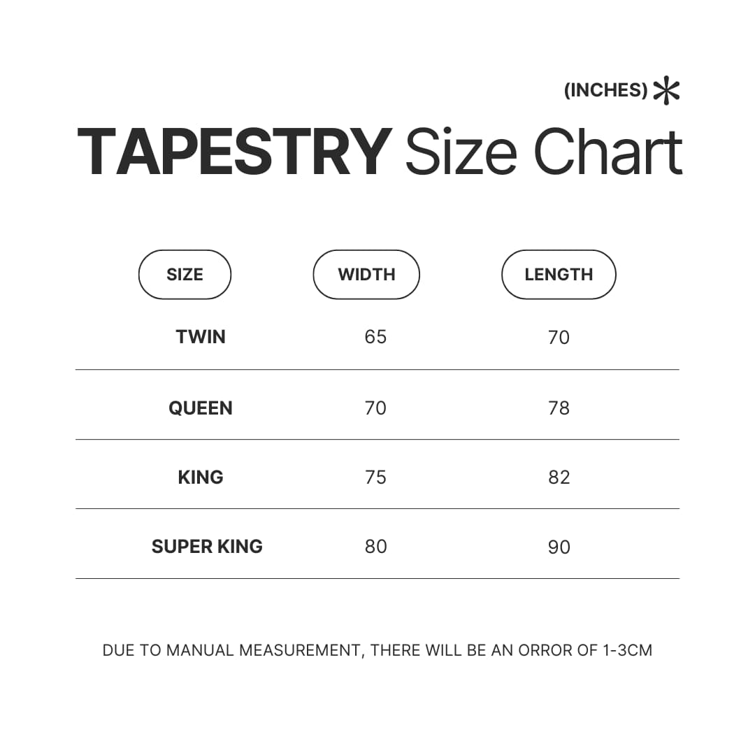 Tapestry Size Chart - Game Grumps Shop